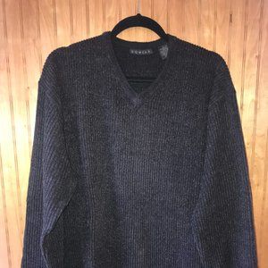 SQWEAR Mens Black Chenille Knit Sweater, XL